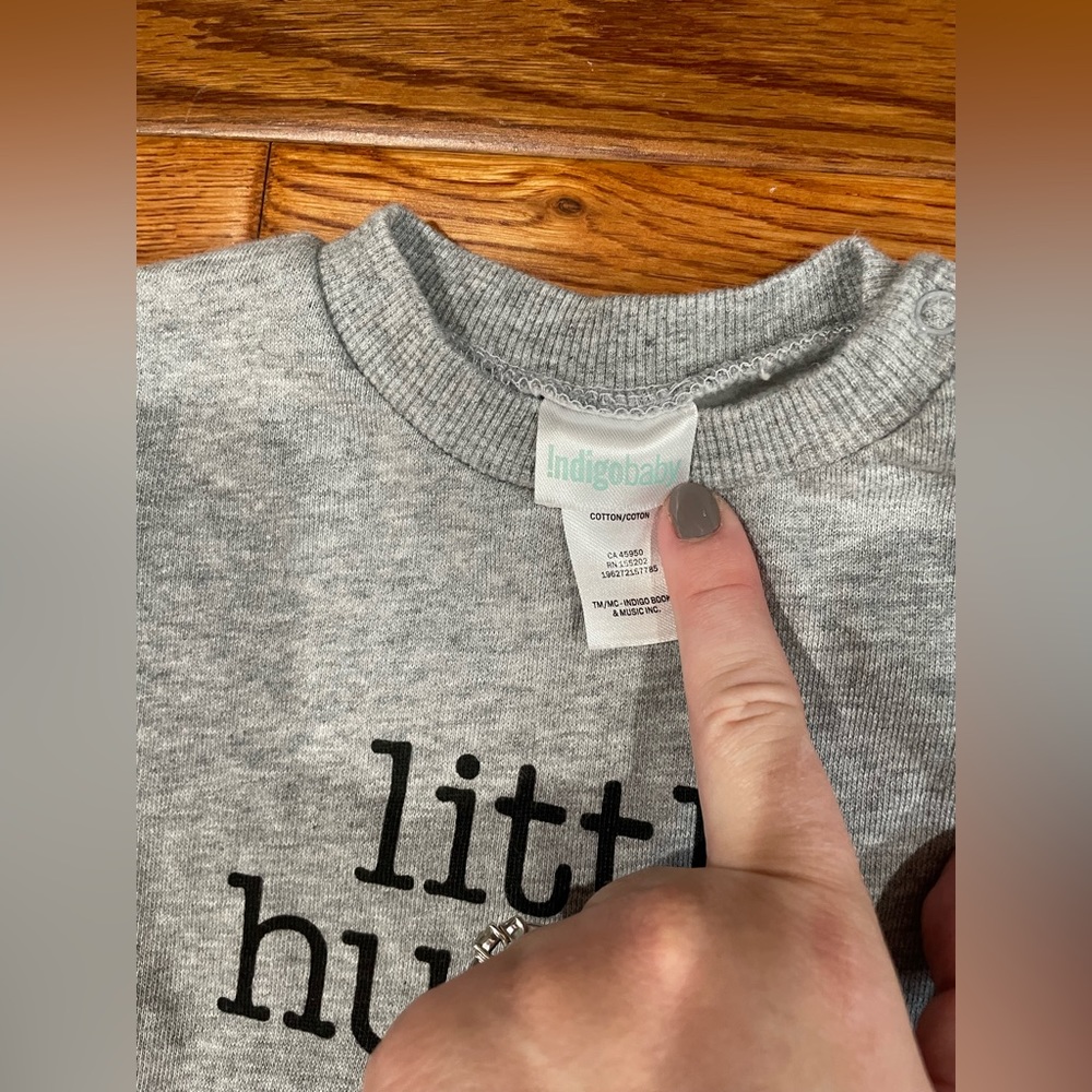 NWOT Indigo Little Human Gray Sweatshirt  6-12 months - Picture 3 of 5